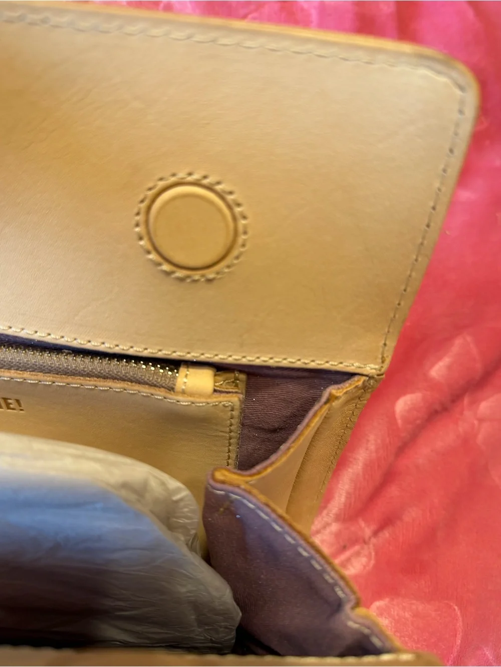 Consuela Brown Floral Embroidered Clutch with Pink & Yellow Accents